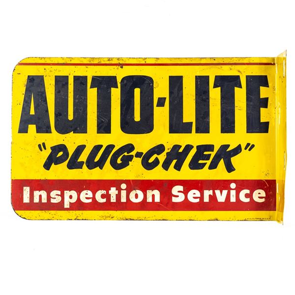Auto-Lite Spark Plugs DST Advertising Flange Sign