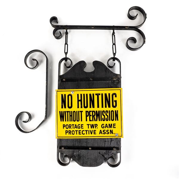 "No Hunting" Portage TWP Hanging Posted Sign
