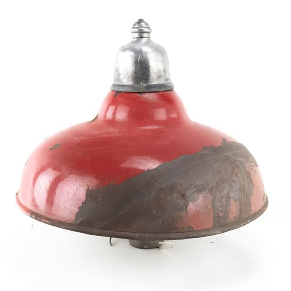 1940s Revere Red Porcelain Service Station Light