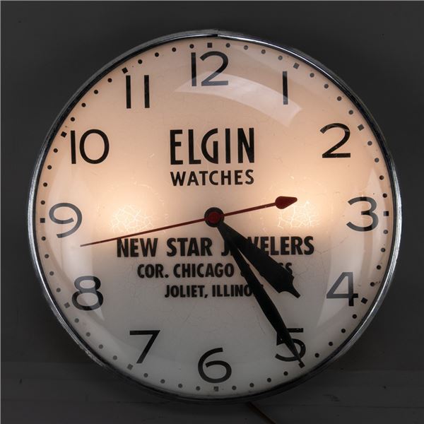Elgin Watches Inspector Dealer Advertising Clock