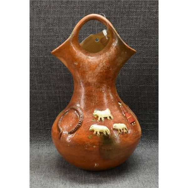 NAVAJO POTTERY WEDDING VASE (BETTY MANYGOATS)
