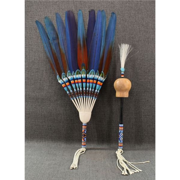 PLAINS PEYOTE FAN AND RATTLE