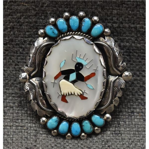 ZUNI INDIAN PIN/PEDANT (LEONARD LONJOSE )