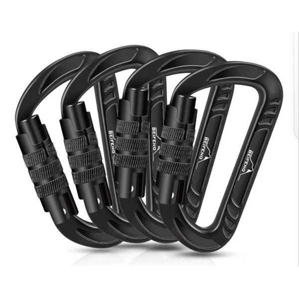 Beifeng 26KN Auto Locking Carabiner Clips (4-Pack)