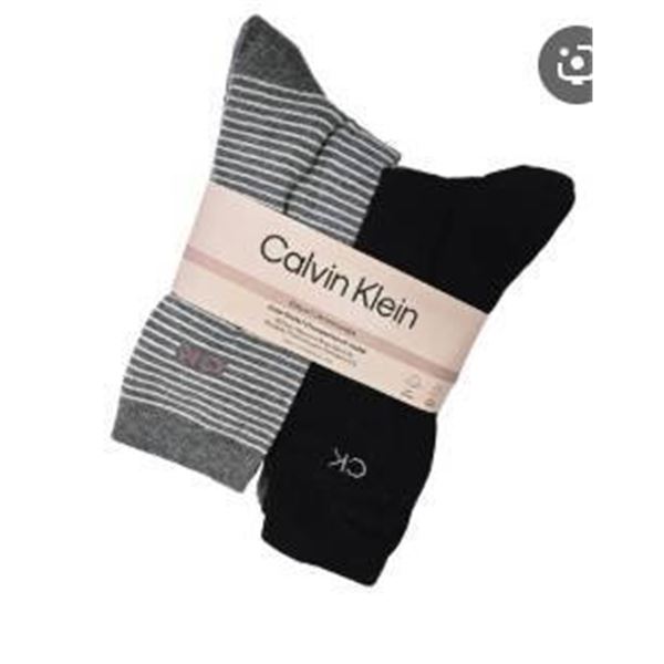 Calvin Klein Men’s Crew Socks Set – Striped Design, Size 7-12