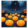 Image 1 : 12 pack Halloween Pumpkin Floating Candles with Battery-Operated LED Lighting