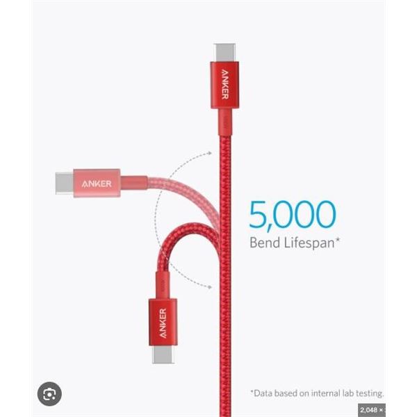 Anker 6 ft USB-C to USB-C Power Cable With Paper Sleeve