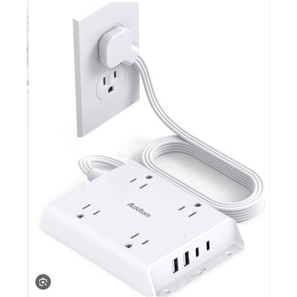 Addtam Power Bar Surge Protector with USB-C Charging Ports