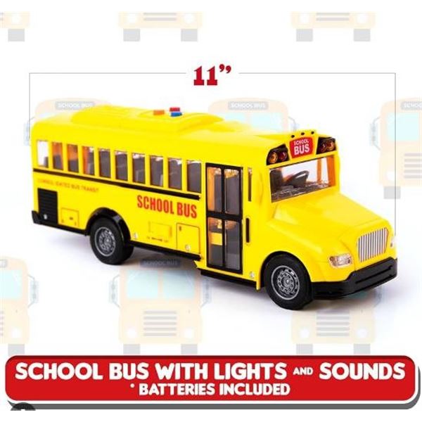 ArtCreativity School Bus Toy with Lights and Sounds for Ages 3+