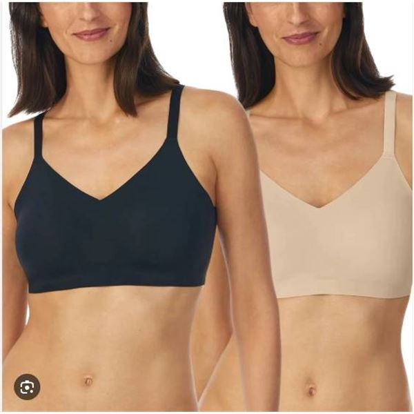Halston Seamless Bra 2-Pack Size S/P Black and Beige