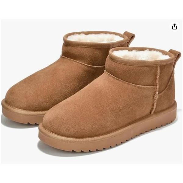 Sheepskin and Suede Ankle Boots with Rubber Sole