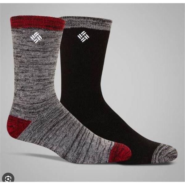 Columbia Men’s Socks, Size 6-12, Multipack, Grey and Red Design