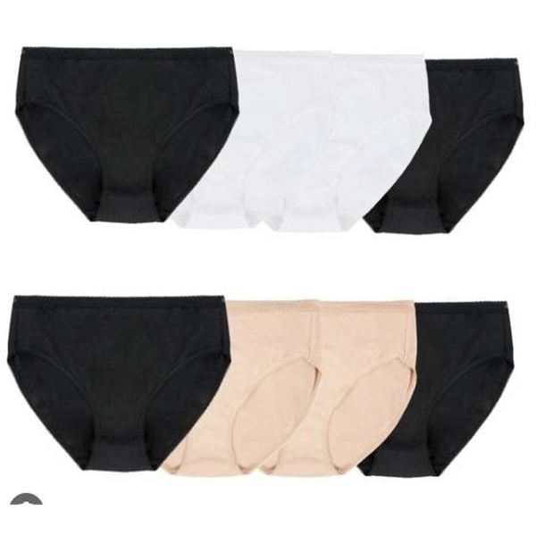 Natori Ladies Hi-Cut Briefs – Pack of 8, Size M/M, Black