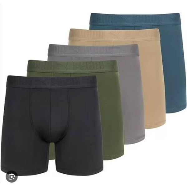 Puma 5-Pack Boxer Brief Calcon Boxer Performance L