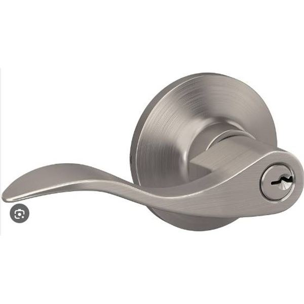 Raider Lever Keyed Entry Door Lockset with Satin Finish
