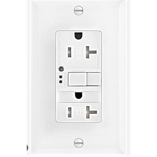 Eaton TRSGFNL20 GFCI Self-Test Receptacle with Nightlight, 20A, 125V