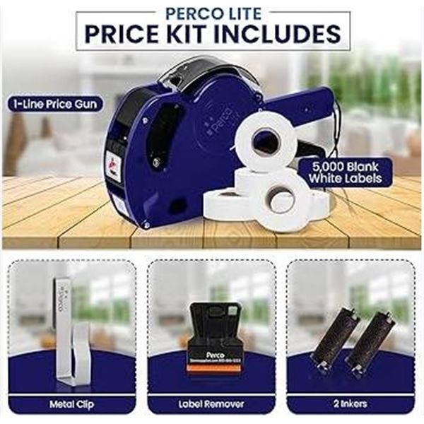 Perco Lite Price Gun Kit With 5000 Labels And Ink Roll