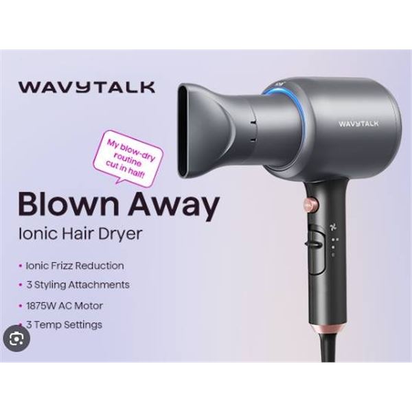 Wavytalk Blown Away Ionic Hair Dryer, Black