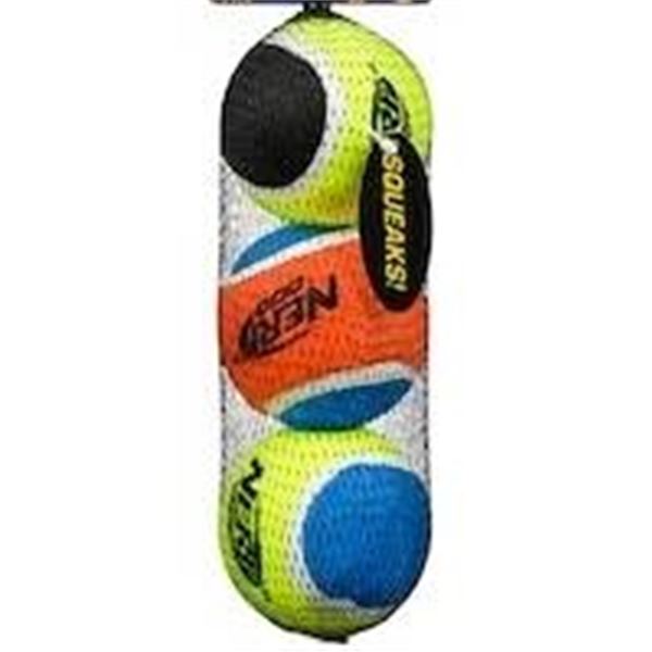 Nerf Dog Squeak Tennis Balls Assortment in Net Bag