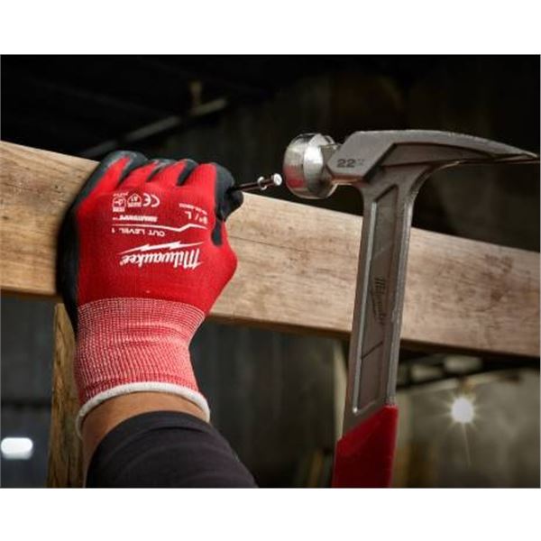 Milwaukee Cut Level 1 Safety Gloves, Model 48-22-8902L, Size L