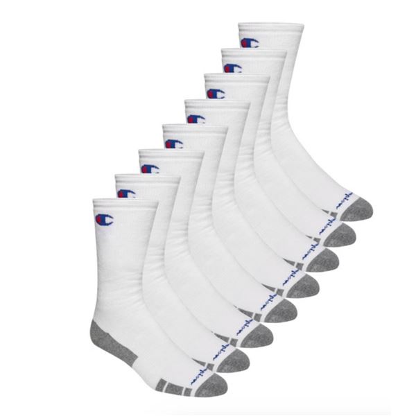 Champion Men’s Performance Crew Socks, 8 Pairs, Size 6-12