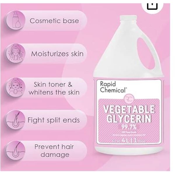 Rapid Chemical USP Food Grade 99.7 Percent Vegetable Glycerin 4L