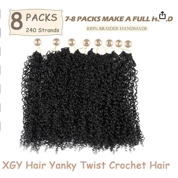 XGY Hair 18 Inch Hair for Women, 8 Pack (1B#)