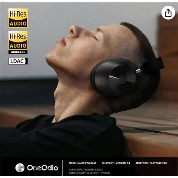 OneOdio Focus A5 Hybrid ANC Wireless Headphones With LDAC, 17-Hour Playtime