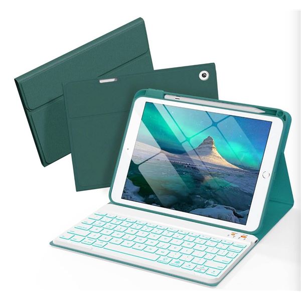 Wireless Keyboard Case with Pencil Holder – Cyan