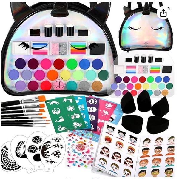 Bowitzki Face Paint Unicorn Set with Black Backpack