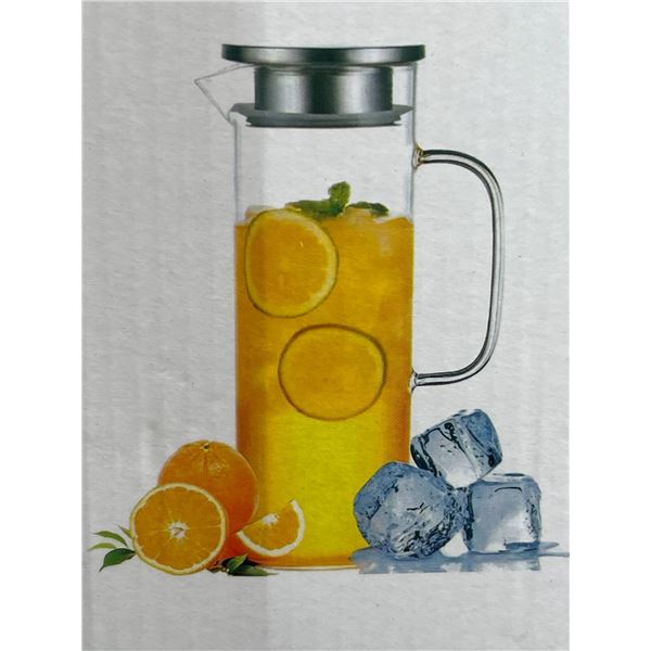 Auxmeware Glass Pitcher and Carafe, 1000ml/34oz, Heat Resistant