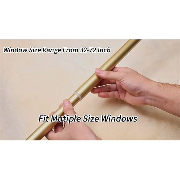 Warm Gold Curtain Rod Set, 32-72 Inch with Accessories