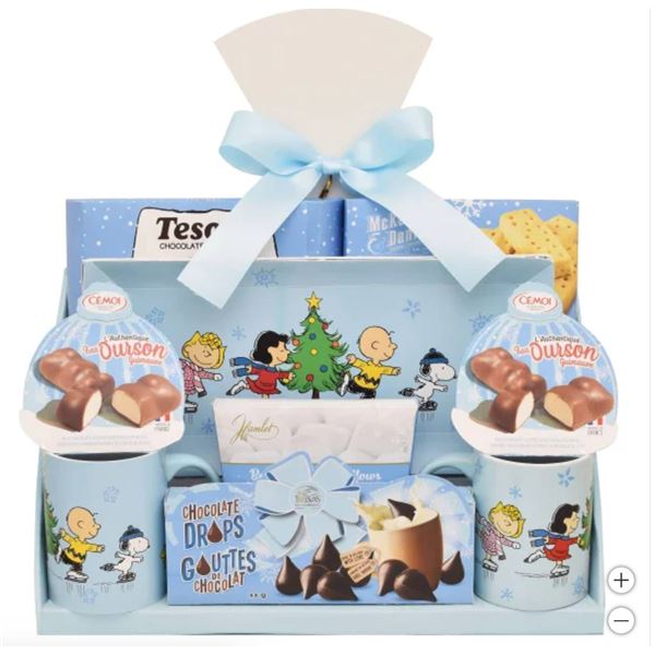 Peanuts-75th Themed Gift Set with Mugs, Chocolate, and Treats