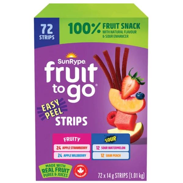 SunRype Fruit To Go 72-Count 14 g Strips Assorted Flavors