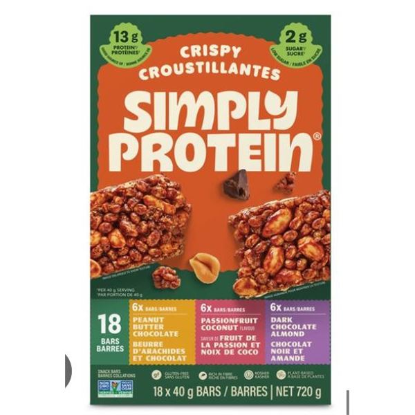 IQ Bar Protein Bar Variety Pack and Simply Protein Crispy Bars