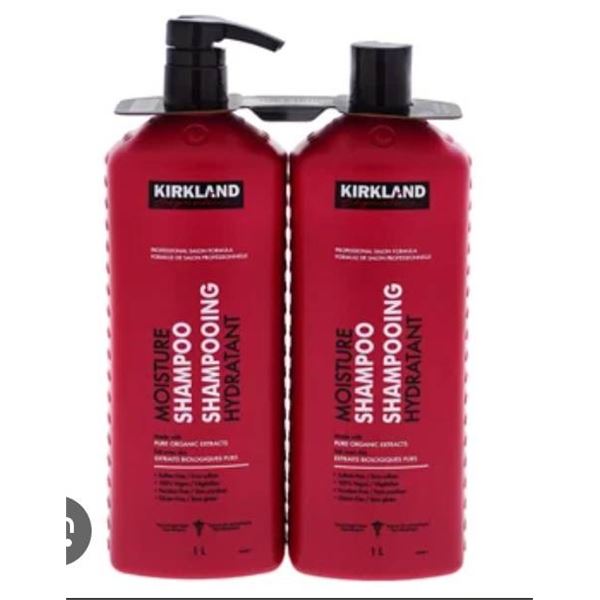 Kirkland Signature Moisture Shampoo Hydratant, 1L Bottles, Set of 2