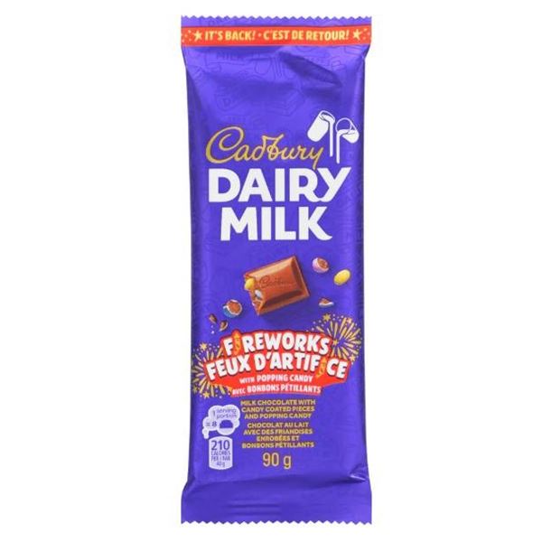 Cadbury Dairy Milk Fireworks, 12 x 90g Bars