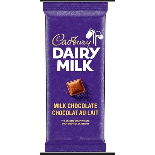 Lot of 12 Cadbury Dairy Milk Chocolate Bars, 90g Each