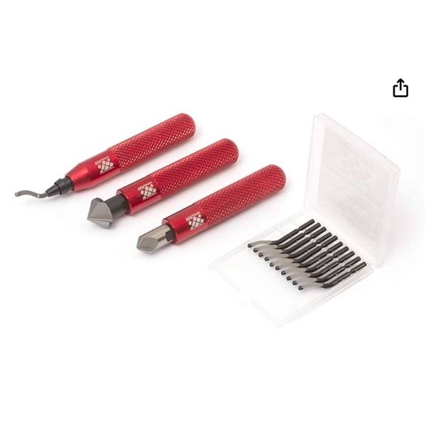 AFA Tooling Deburring Tool Set with 10 Blades and 2 Countersink Handles