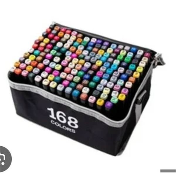 168-Piece Double-Ended Alcohol-Based Marker Set