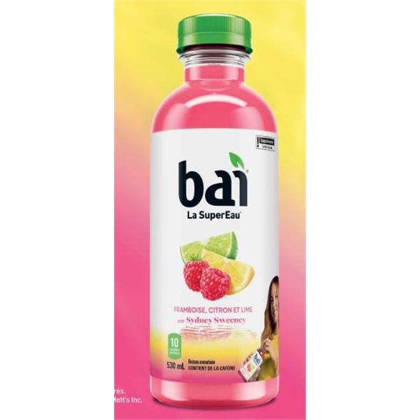 Bai SuperWater Raspberry Lemon Lime 12 x 530ml Bottles