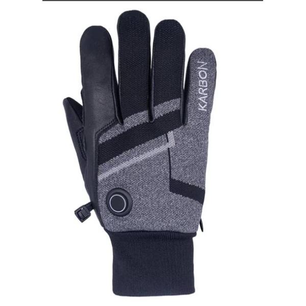 Karbon Medium Heated Sports Gloves with Leather Palm, Thumb, and Index