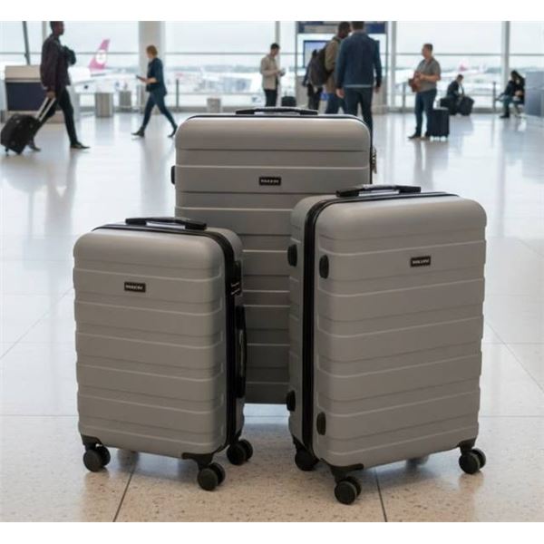 Pack & Fly 3-Piece Suitcase Set, Silver Edition