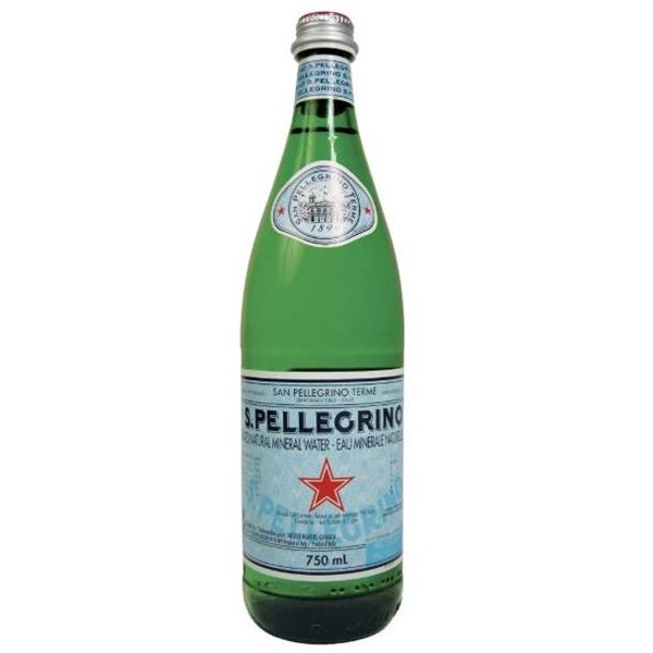 San Pellegrino Carbonated Natural Mineral Water, 15 x 750 ml Glass Bottles