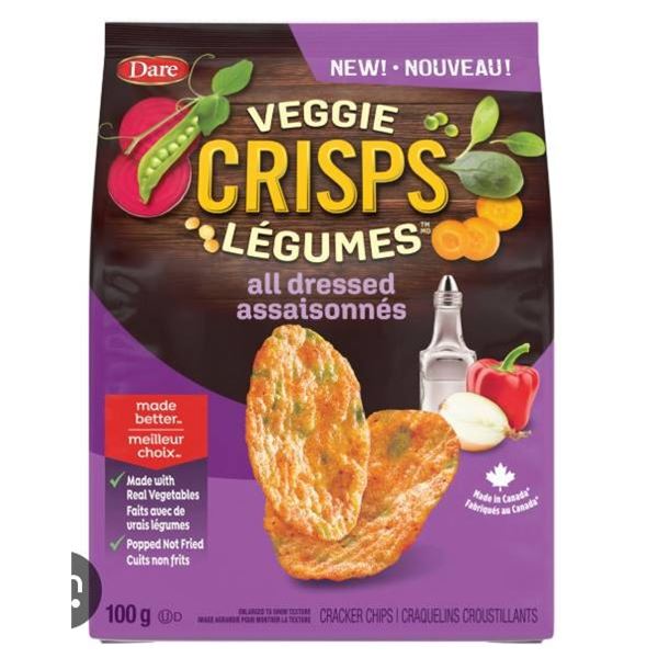 Veggie Crisps Legumes All Dressed 100g Bags (Pack of 12)
