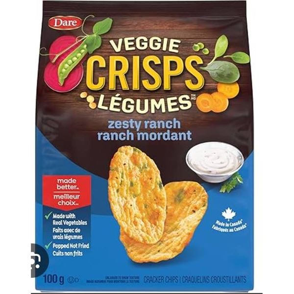 12 x 100g Bags of Zesty Ranch Veggie Crisps
