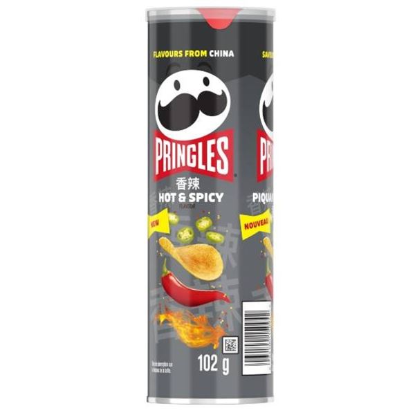 Pringles Hot & Spicy Flavored Chips, 102g, Pack of 12