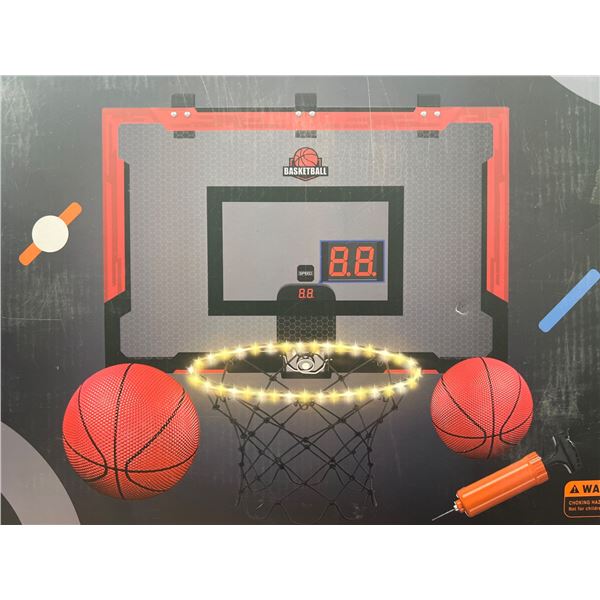 HYES Mini Basketball Hoop with LED, Red