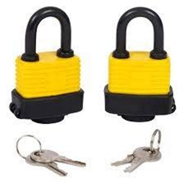 Lot of 4 – ShopMaster Weather Resistant Laminated Steel Padlocks 1.5 Inch 2 Packs