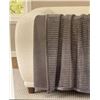 Image 1 : Koolaburra by UGG Gray Ribbed Throw Blanket, 127cm x 177cm (50in x 70in)